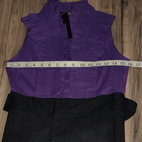 Rachael G. Black and Purple Sleeveless Summer Dress, Size S and M - Picture 5 of 12